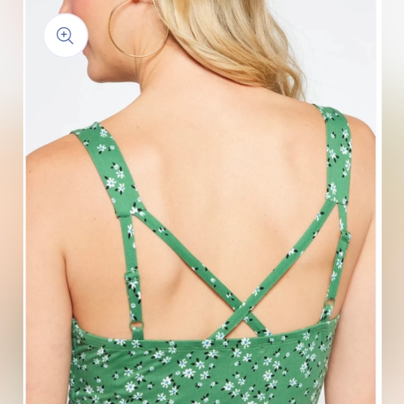 NWT Nine Britton Desiree Strappy green Floral Sleeveless Mini short Dress XSP - Picture 4 of 14